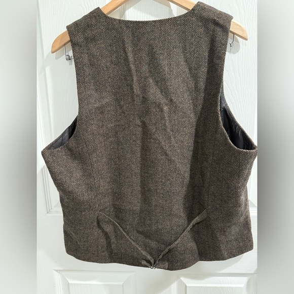 VOBOOM Brown Herringbone Vest XL Wedding guest - Picture 4 of 6
